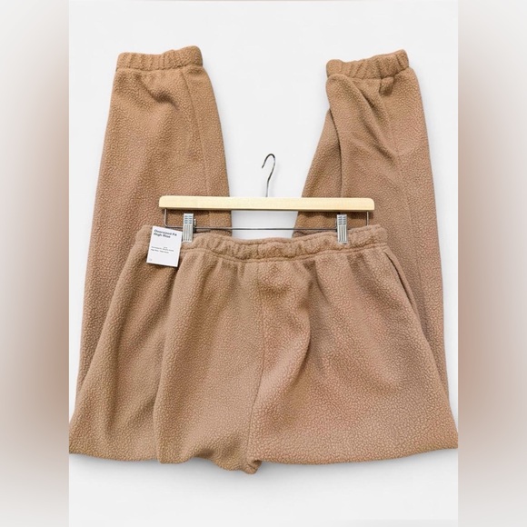 Nike Tan Fleece Joggers with Purple Logo - Picture 5 of 6